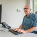 A consultant at their desk at New Foscote